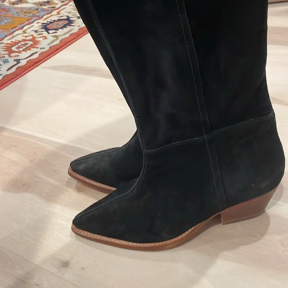 Free People Sway black genuine suede Low western inspired boots new 39 - Picture 9 of 12